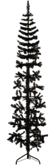 vidaXL Künstlicher Halb-Weihnachtsbaum Ständer Schlank Schwarz 210 cm 344577