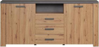 Sideboard Follow in Eiche Artisan und grau 180 x 83 cm