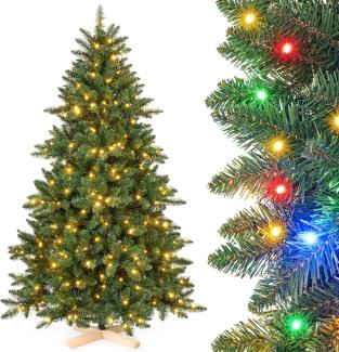 Yorbay Künstlicher Weihnachtsbaum LED Weihnachtsbaum 150-210 cm, Zweifarbiges Licht, 10 Lichtfunktionen (inkl. Dauerlicht, Blinken, sanfte Übergänge)