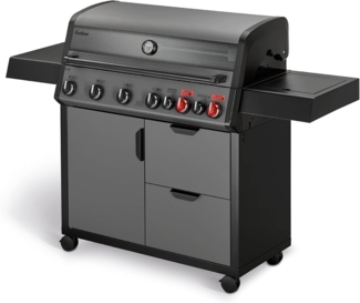 Enders Gasgrill Hyde 6 SIKR Turbo, 6-Brenner aus Edelstahl für kraftvolles direktes und indirektes Grillen, 800 °C Turbo Zone, Switch Grid, Infarot-Backburner und Seitenkocher #8044