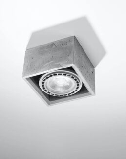 Deckenleuchte, Grau, Beton, Würfel-Design, L 14 cm