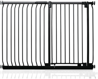 Safetots Extra Tall Elite Sicherheitsschutzgitter, 134cm - 143cm, Matt Schwarz, Extra hohe 96.8cm Höhe, Treppenschutzgitter mit Druckmontage, Sicherheitsbarriere, Einfache Installation