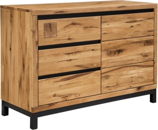 Massivmoebel24 Sideboard (Sideboard Wildeiche 120x45x85 natur geölt VILLANDERS #110)