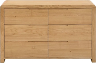 Julian Bowen Kurve Kommode mit 6 Schubladen, Eiche, Einheitsgröße