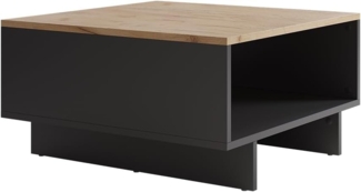 Vicco Couchtisch Luka, Anthrazit/Goldkraft Eiche, 60 x 60 cm