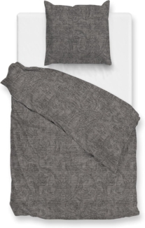Zo! Home Cotton Bettwäsche 155x220 Paisley di Lino Dark Grey grau meliert