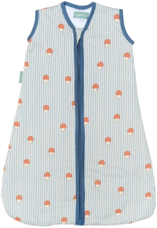 molis&co - Baby Schlafsack ärmellos - Ideal für Frühling und Herbst - Babyschlafsack 1 tog ohne Ärmel - Leicht gepolstert - 100% Baumwolle (Oeko-TEX 100), Premium Qualität - Mushrooms (60 cm)