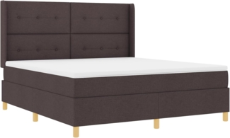 vidaXL Boxspringbett mit Matratze Dunkelbraun 180x200 cm Stoff 3341850