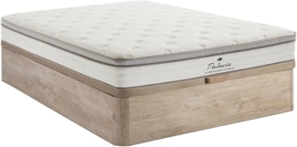 Vente-unique - Bett-Set 140x190 cm - Bettkasten Natur hell + Taschenfederkernmatratze 7 Zonen + TPE - 28 cm - ONEBIA von PALACIO