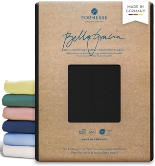 Formesse Jersey Spannbetttuch Bella Gracia|120x200 - 130x220 cm| schwarz