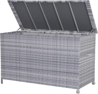 Garden Impressions Kissenbox XXL Kissenbox York, 166 x 99 x 76 cm, Cloudy Grey, Gasdruckfeder, Griff, 2 Rollen