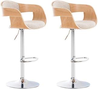 2er Set Barhocker Kingston C Stoff natura/creme