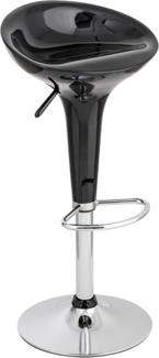 Baroni Home Drehbarer Barhocker mit Verstellbarer Höhe, Sitz aus verchromtem Kunststoff, mit Fußstütze und kratzfestem Boden, Hocker, Küche, Restaurant, Halbinsel, 40 x 4 x 59-79 cm, Schwarz 1 Stück