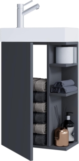 VCM Badmöbel Waschtisch Lumia 919001 Anthrazit H. 70 x B. 40 x T. 22 cm