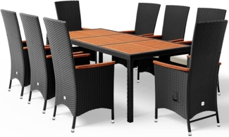 Sitzgruppe 17-tlg. - Akazienholz - 7cm Auflagen