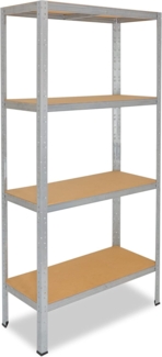shelfplaza Schwerlastregal HOME, 180 x 50 x 40 cm verzinkt, 4 Böden, Kellerregal, Garagenregal, Steckregal