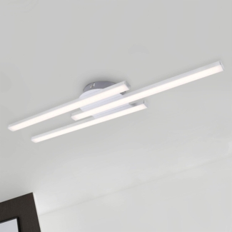 Briloner Leuchten LED Deckenleuchte, Deckenlampe 3-flammig, 18 Watt, 1.440 Lumen, 3.000 Kelvin, Aluminiumfarbig, 565 x 120 x 43 mm (LxBxH)