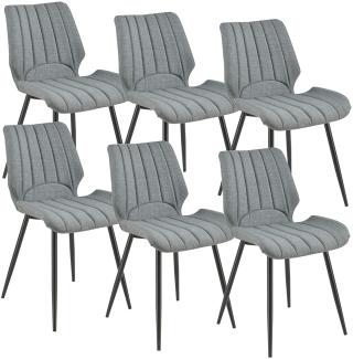 Esszimmerstuhl Mendoza 6er Set 77 x 57,5 x 46 cm Dunkelgrau en. casa