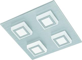 Eglo 94508 Wandleuchte/Deckenleuchte LED MASIANO alu-gebürstet L:27cm B:27cm H:5,5cm max. 4X3,3W