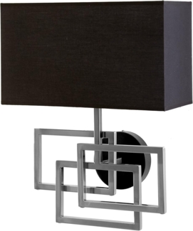 riess-ambiente Wandleuchte ATLANTIS 44cm schwarz / silber, ohne Leuchtmittel, Wohnzimmer · Stoff · Metall · innen · Modern Design