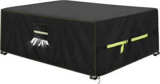 VDISRR Abdeckhaube Gartenmöbel, 420D Oxford Abdeckhauben Für Tische 242 x 162 x 100 cm,Gartentische Schutzhülle mit Belüftungsöffnungen Wasserdicht, UV-beständig, Staubfest, Winterfest für Terrassenmöbel