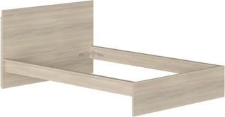Iconico Home MIK, Doppelbettgestell mit Kopfteil, aus Verbundholz, Eiche, 160x200 cm