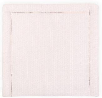 KraftKids Wickelauflage in weiße Feder Muster auf Rosa, Wickelunterlage 78x78 cm (BxT), Wickelkissen