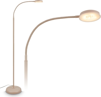 BRILONER - Stehlampe mit Touch, dimmbar, schwenkbar, Memoryfunktion, Leselampe, Wohnzimmerlampe, Schlafzimmer Deko, Deckenfluter, Standleuchte, Stehleuchte, 125,5 x 21 x 45 cm, Beige