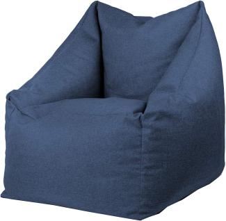 chilly pilley Sitzsack Sitzkissen Bodenkissen Sessel Gartenkissen Kissen Lounge mit Rückenlehne Sitz (Blau)