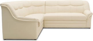 DOMO. collection Berlin Ecksofa, Sofa in L-Form mit Schlaffunktion, Eckcouch mit Federkern, 205 x 250 x 89 cm, Polsterecke in beige (creme)