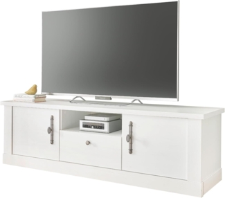 TV-Lowboard Fiastra in weiß Pinie Landhaus 155 cm