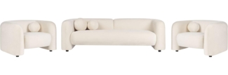 LEIREN 5-Sitzer Sofa Set Samtstoff cremeweiß