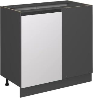 Vicco Eckunterschrank Küchenschrank Küchenmöbel R-Line J-Shape 86 cm modern (Anthrazit-Weiß)