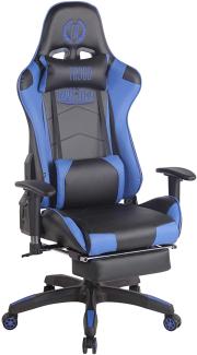 Racing Bürostuhl Turbo mit Fußablage schwarz/blau