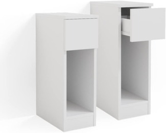 Nachttisch Enton Weiß 2er Set Vicco