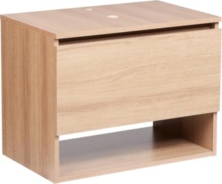 Wandmontierter Waschtischunterschrank NATAL 60 cm Hellbraun