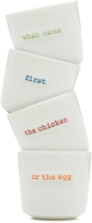 Keith Brymer Jones Eierbecher mit Aufschrift, 4-teiliges Set