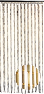Kobolo Türvorhang Bambusvorhang BAMBOO -Braun Natur - 90x200 cm (1 St), Ösen, transparent