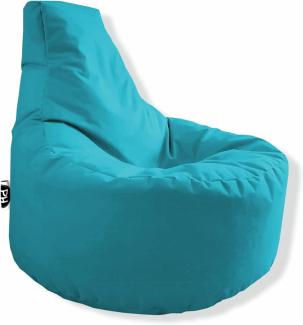Patchhome Gamer Kissen Lounge Kissen Sitzsack Sessel Sitzkissen In & Outdoor geeignet fertig befüllt | Türkis - Ø 75cm x Höhe 80cm - in 2 Größen und 25 Farben