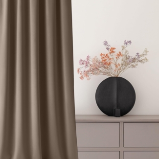 ROOM99 Vorhang mit Kräuselband Aura 140x230 cm Breite x Höhe Schiebegardinen Deko Modern Curtain Gardine Wohnzimmer Schlafzimmer Nugat, 1 Stück