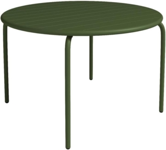 Vente-unique - Gartentisch rund - D. 110 cm - Metall - Khaki - MIRMANDE von MYLIA