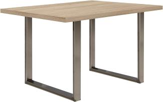 FORTE Tables Esstisch, Holzwerkstoff, Beige, 140 x 74,7 x 90 cm