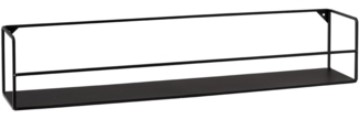 Home4You Wandregal, 83 x 16 cm, Schwarz, Metall, mit Ablage, ohne Befestigungsmaterial