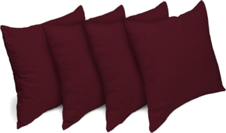 MSS Kissenbezug 4er Set - 40x40 cm - Burgund