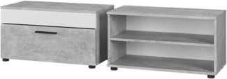 Wohnzimmerschränke Berno Beton/Weiß 2 Teile Vicco