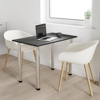 65x65 | Esszimmertisch - Esstisch - Tisch mit Chrombeinen - Küchentisch - Bürotisch | ANTHRAZIT