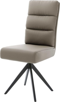 Esszimmerstuhl Pela-Flex Echt-Leder Schlamm Kreuzgestell kantig Schwarz Taschenfederkern