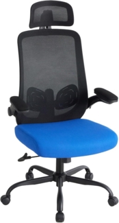 Sweetcrispy Ergonomischer Bürostuhl mit Kopfstütze & verstellbaren Armlehnen, 360° Drehfunktion, Höhenverstellbarer Gaming & Schreibtischstuhl für Homeoffice und Büro, Schwarz und Blau