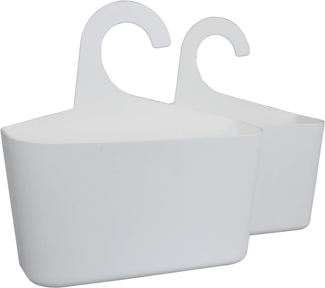 Sanixa Badregal Universal Hänge-Korb 2er Set Duschkorb Duschregal Ablagekorb, für Bad, Küche, Dusche, Speisekammer oder Werkstatt, Duschcaddy zum hängen