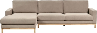 Linksseitiges Ecksofa SIGGARD Stoff Taupe